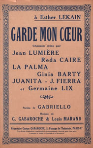 Partition de la chanson : Garde mon coeur
