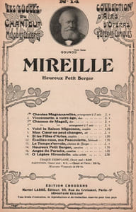 Partition de la chanson : Heureux petit berger      Mireille  Théâtre Lyrique