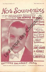Partition de la chanson : Nos souvenirs Homme en habit (Un)