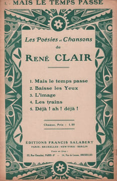 Partition de la chanson : Mais le temps passe Sans accompagnement Poésie . - - Clair René