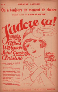 Partition de la chanson : On a toujours un moment de chance Papier fragilisé J'adore ça ! Théâtre Daunou