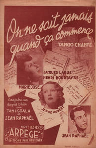 Partition de la chanson : On ne sait jamais quand ça commence