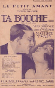 Partition de la chanson : Petit amant Ta bouche