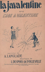 Partition de la chanson : Java lentine (La) Age à Valentine (L')