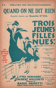 Partition de la chanson : Quand on ne dit rien Trois jeunes filles nues Théâtre des Bouffes Parisiens