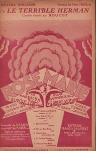 Partition de la chanson : Terrible Herman Hard boiled Herman Rose Marie Théâtre Mogador