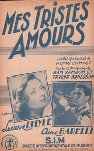 Partition de la chanson : Mes tristes amours