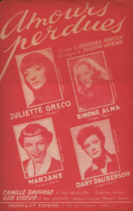 Partition de la chanson : Amours perdues        