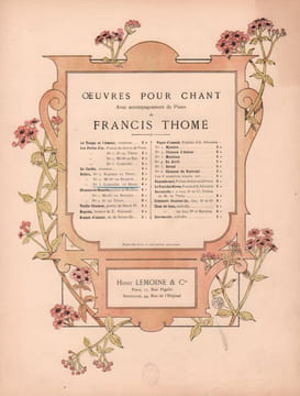 Partition de la chanson : Boléro Numéro 3 pour Contralto ou Basse . - Thomé Francis - De Musset Alfred
