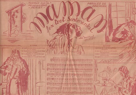 Partition de la chanson : Maman Autres titres sans accompagnement : - Quand tu connaitras l'amour - Mes caresses - Les ombres qui passent - Abandon - ...