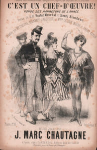 Partition de la chanson : C'est un chef-d'oeuvre Ronde des hannetons de l'année, chantée dans la revue en 4 actes et 8 tableaux au Théâtre des délassements comiques