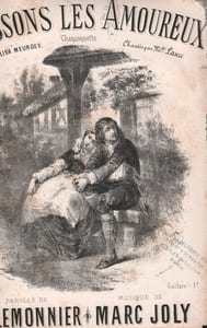 Partition de la chanson : Laissons les amoureux A Mme Lisa Meurgey chantée par Mlle Laure Adhésif intérieur Chansonnette