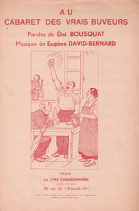 Partition de la chanson : Au cabaret des vrais buveurs
