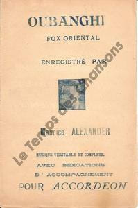 Partition de la chanson : Oubanghi . Alexander Maurice - Alexander Maurice - Charlys,Vander
