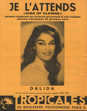 Partition de la chanson : Je l'attends King of clowns . Dalida - Greenfield Howard,Sedaka Neil - Aber Georges