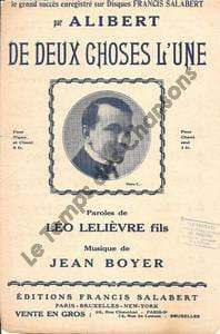 Partition de la chanson : De deux choses l'une        