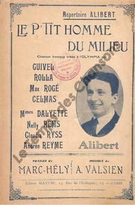 Partition de la chanson : P'tit homme du milieu (Le) Olympia. Alibert - Valsien Albert - Marc-Hély