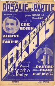 Partition de la chanson : Rosalie est partie Cendrillon de Paris