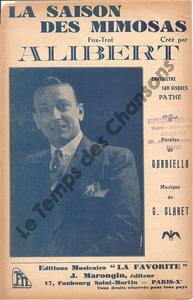 Partition de la chanson : Saison des mimosas (La) Adhésif sur la tranche
