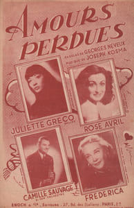 Partition de la chanson : Amours perdues        
