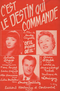 Partition de la chanson : C'est le destin qui commande Oeil pour oeil