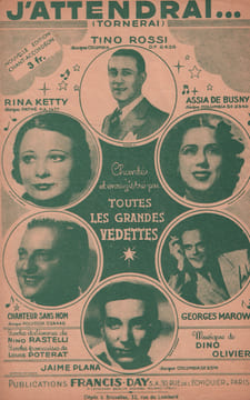 Partition de la chanson : J'attendrai ... Tornerai . Rossi Tino,De Busny Assia,Le Chanteur sans Nom,Ketty Rina,Marow Georges,Plana Jaime - ...