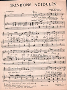 Partition de la chanson : Bonbons acidulés        