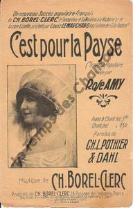 Partition de la chanson : C'est pour la payse
