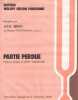 Partition de la chanson : Partie perdue        . Birkin Jane - Gainsbourg Serge - Gainsbourg Serge
