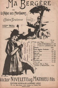 Partition de la chanson : Ma bergère Le pâtre des montagnes Théâtre des Ambassadeurs