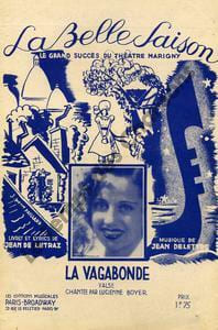 Partition de la chanson : Vagabonde  (La)      Belle saison (La)  Marigny. Boyer Lucienne - Delettre Jean - de Letraz Jean