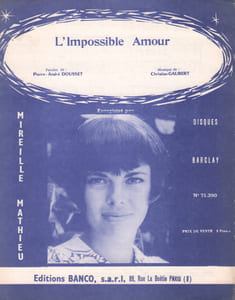 Partition de la chanson : Impossible amour (L')        
