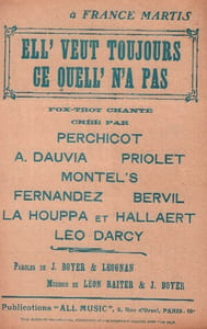 Partition de la chanson : Ell' veut toujours ce quelle' n'a pas Chansonnette