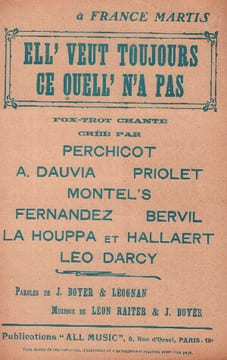 Partition de la chanson : Ell' veut toujours ce quelle' n'a pas       Chansonnette . Dauvia Charlotte,Perchicot,La ...