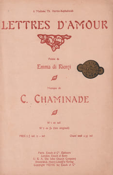 Partition de la chanson : Lettres d'amour A Madame Th. Hervix-Kephalinidi . - Chaminade Cécile - di Rienzi Emma