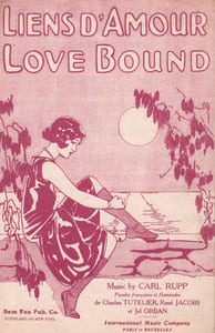 Partition de la chanson : Liens d'amour Au dos "Peines d'amour" autre version de Love bound Love bound