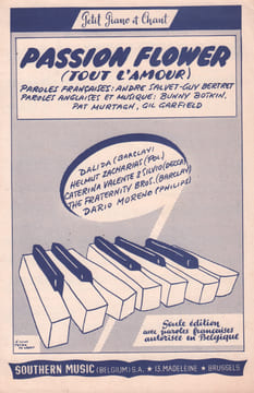 Partition de la chanson : Passion flower Tout l'amour . Dalida,Moreno Dario,Valente Catherine,Zacharias Helmut - Botkin Bunny,Garfield ...