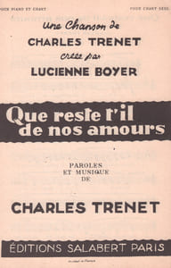 Partition de la chanson : Que reste t'il de nos amours Edition de 1972