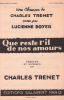 Partition de la chanson : Que reste t'il de nos amours     Edition de 1972   . Boyer Lucienne,Trenet Charles - Trenet Charles - Trenet Charles