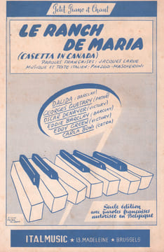 Partition de la chanson : Ranch de Maria (Le) . Dalida,Barclay Eddie,Guétary Georges,Boni Carla - Panzeri,Mascheroni - Larue Jacques