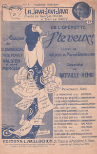 Partition de la chanson : Java Javi Java (La) J'te veux Marigny