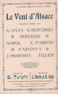 Partition de la chanson : Vent d'Alsace (Le)