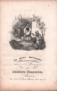 Partition de la chanson : Beau revenant Accompagnement de guitare par Eugène de Marolles Chansonnette