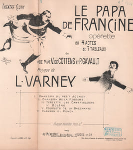 Partition de la chanson : Chanson du petit Jockey      Papa de Francine  Théâtre Cluny