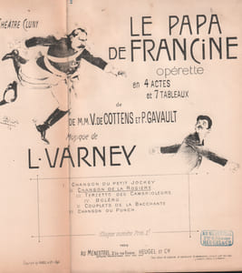 Partition de la chanson : Chanson de la Rosière Papa de Francine Théâtre Cluny