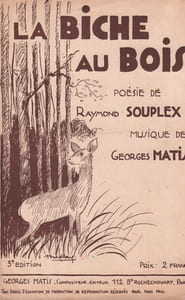 Partition de la chanson : Biche au bois (La) Poésie