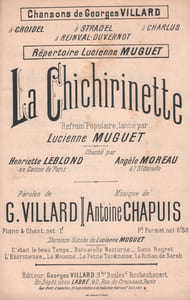 Partition de la chanson : Chichirinette (La) Casino de Paris,Eldorado