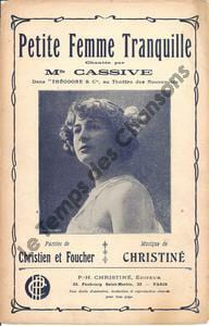 Partition de la chanson : Petite femme tranquille Théodore Théâtre des Nouveautés