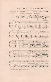 Partition de la chanson : Jeune fille à l'éventail (La)