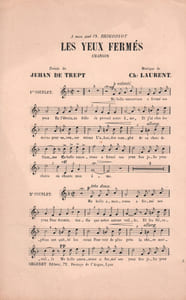 Partition de la chanson : Yeux fermés (Les)        
